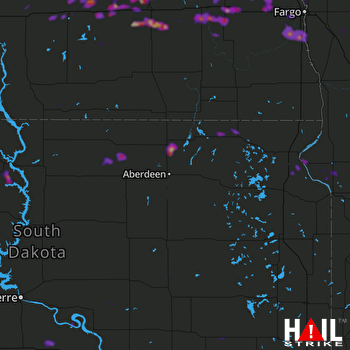 Hail Map Valley City, ND 08-26-2018
