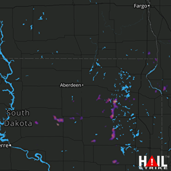 Hail Map Redfield, SD 05-08-2018