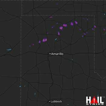 Hail Map Pampa, TX 04-22-2020