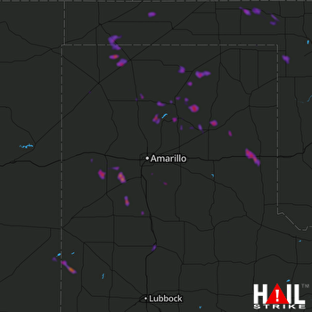 Hail Map Dumas, TX 08-10-2020