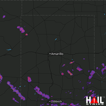 Hail Map Lubbock, TX 07-01-2017