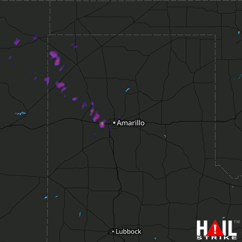 Hail Map Bushland, TX 07-02-2017