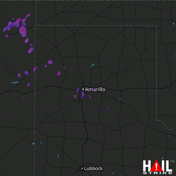 Hail Map Bushland, TX 08-14-2017
