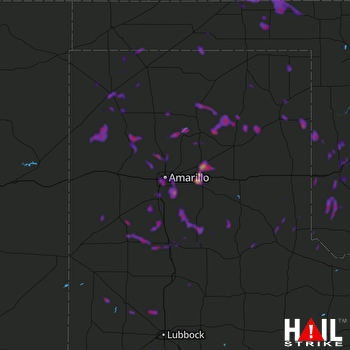 Hail Map Hereford, TX 06-12-2018