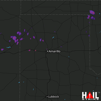 Hail Map Vega, TX 06-25-2018