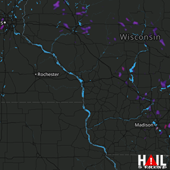 Hail Map Fond Du Lac, WI 08-03-2019