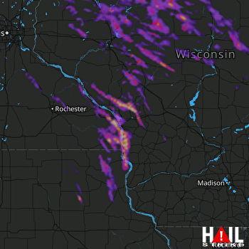 Hail Map Winona, MN 07-27-2021