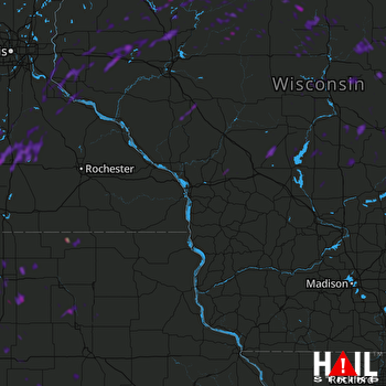 Hail Map Oshkosh, WI 08-29-2021