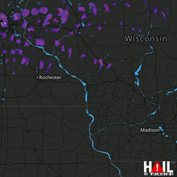 Hail Map Minneapolis, MN 06-11-2017