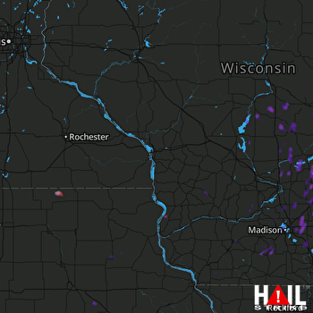Hail Map Fond Du Lac, WI 09-21-2017