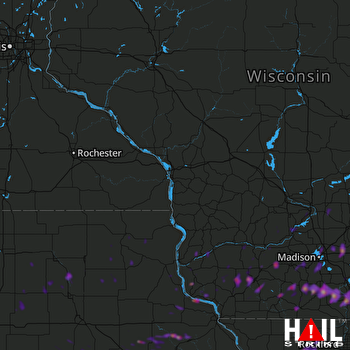Hail Map Janesville, WI 05-02-2018
