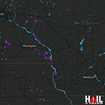 Hail Map Cedar Rapids, IA 05-25-2018