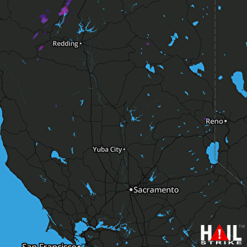 Hail Map Hayfork, CA 08-06-2017