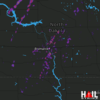Hail Map Mandan, ND 09-20-2019