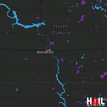 Hail Map Mandan, ND 07-22-2017