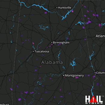 Hail Map Birmingham, AL 08-19-2019