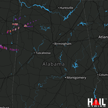 Hail Map Starkville, MS 03-10-2017