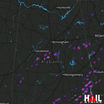 Hail Map Columbus, GA 04-05-2017