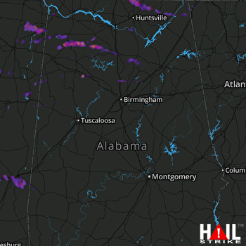 Hail Map Meridian, MS 04-22-2017