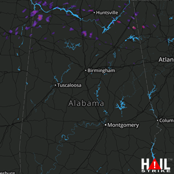 Hail Map Fort Payne, AL 05-28-2017
