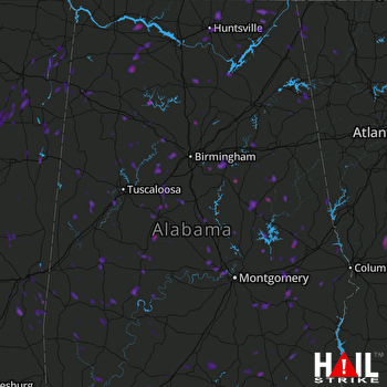 Hail Map Prattville, AL 06-15-2017