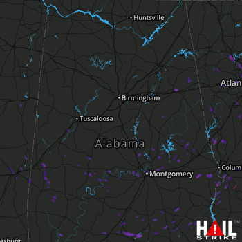 Hail Map Cartersville, GA 07-07-2017