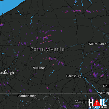 Hail Map Johnstown, PA 08-18-2019