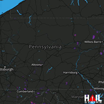 Hail Map Williamsport, PA 08-26-2021