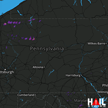 Hail Map Corry, PA 04-21-2017