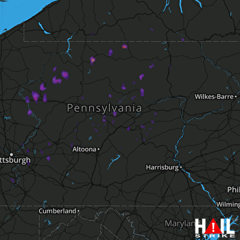 Hail Map Knox, PA 05-01-2017