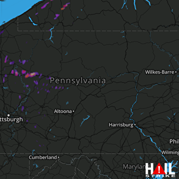 Hail Map Clarion, PA 05-28-2017