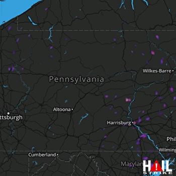 Hail Map Harrisburg, PA 08-02-2017