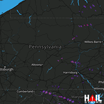 Hail Map Frederick, MD 08-12-2017