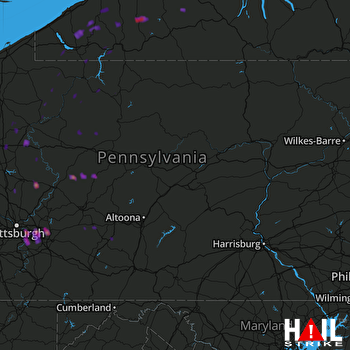 Hail Map Irwin, PA 08-22-2017