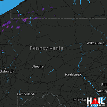 Hail Map Meadville, PA 09-05-2017