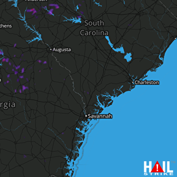Hail Map Hephzibah, GA 06-16-2018
