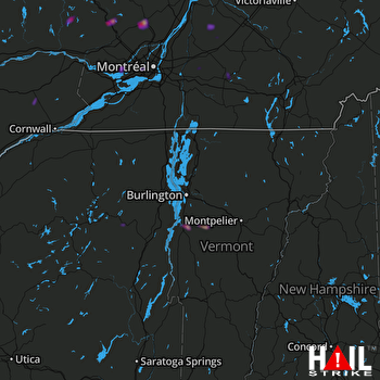 Hail Map Charlotte, VT 10-10-2020