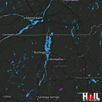 Hail Map Waterbury, VT 07-17-2017