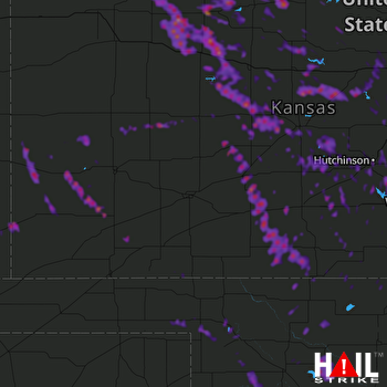 Hail Map Great Bend, KS 08-25-2019