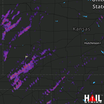 Hail Map Liberal, KS 10-13-2021