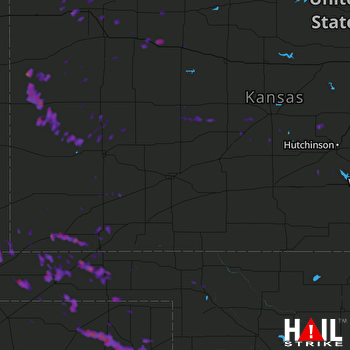 Hail Map Hugoton, KS 08-18-2017