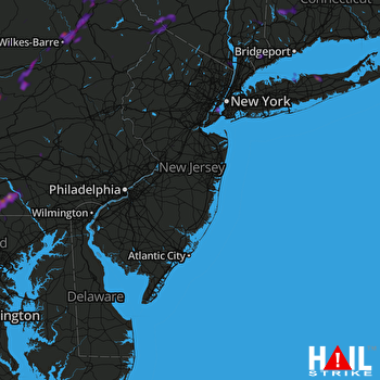 Hail Map Jersey City, NJ 07-30-2019