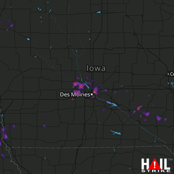 Hail Map Des Moines, IA 09-02-2018