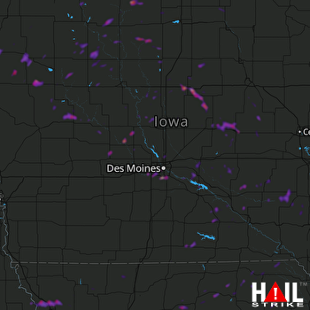 Hail Map Des Moines, IA 06-15-2019
