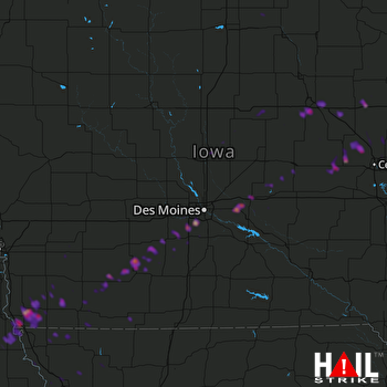 Hail Map Waterloo, IA 10-01-2019