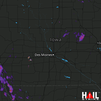 Hail Map Omaha, NE 08-08-2021