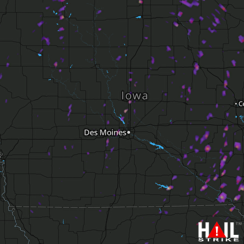 Hail Map Waterloo, IA 05-17-2017