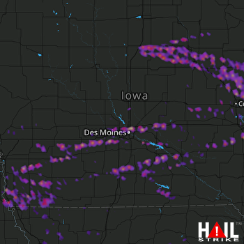 Hail Map Waterloo, IA 06-16-2017