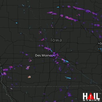 Hail Map Indianola, IA 06-23-2017