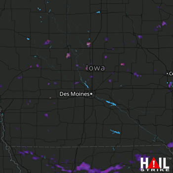 Hail Map Milan, MO 07-12-2017